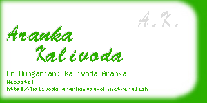 aranka kalivoda business card